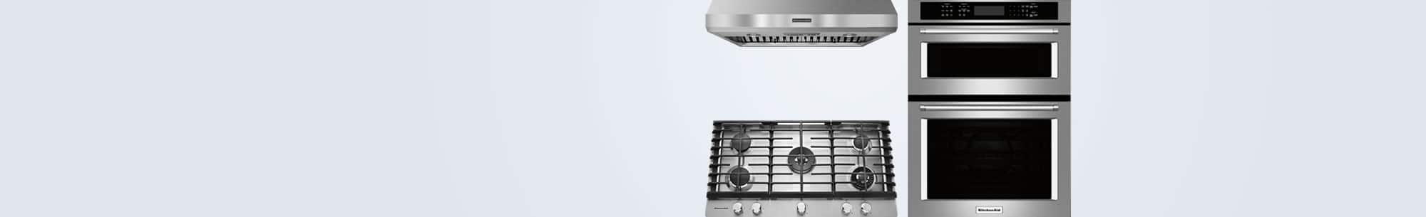 Wall oven, cooktop, range hood