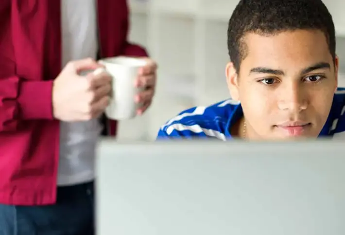 Man using computer