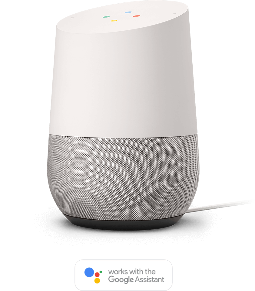 Voice controlled device. Works with Google Assistant.