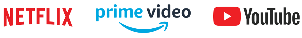 Netflix, Prime Video, YouTube