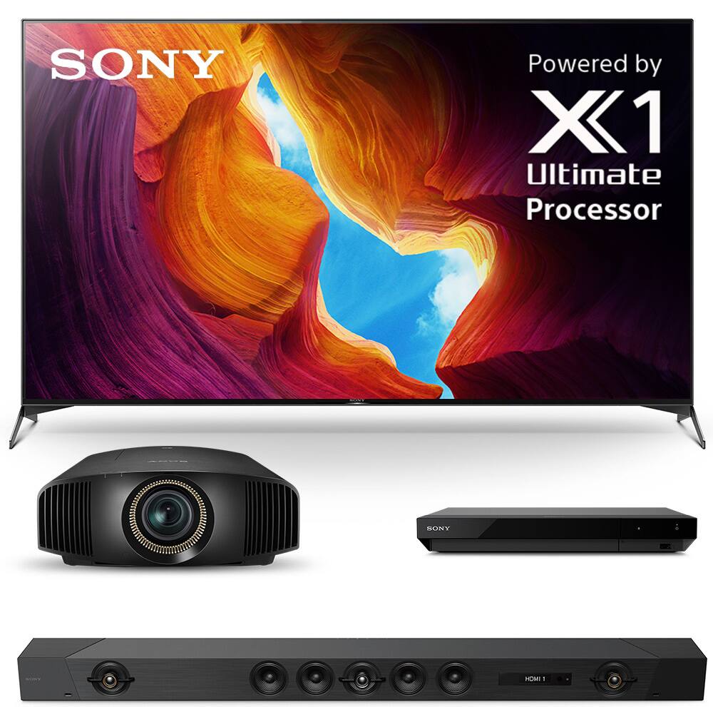 TV, projector, Blu-ray player, sound bar