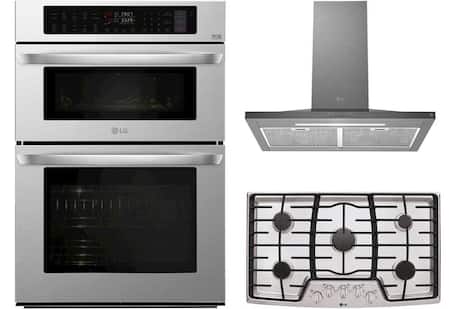 Wall oven, cooktop and range hood