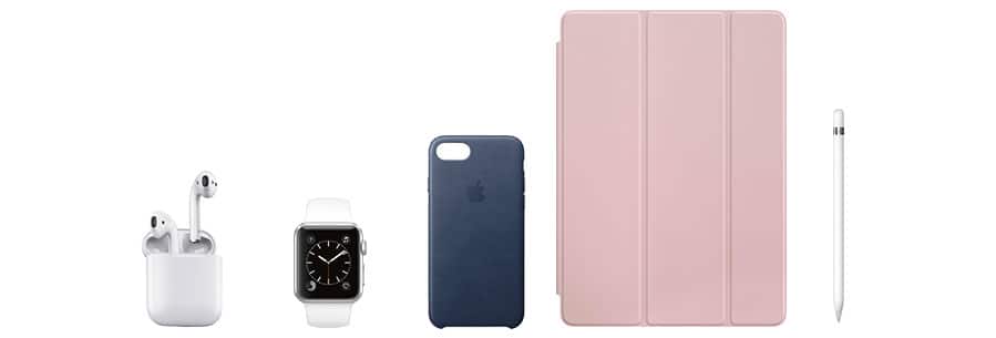 Apple accessories, Airpods, Homepod, cell phone cases, Apple TV remote