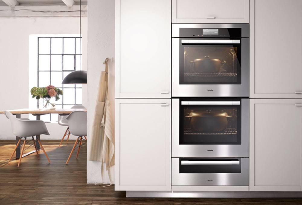 Wall ovens in kitchen