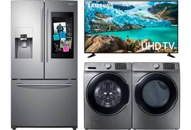 TV, washer, dryer, refrigerator