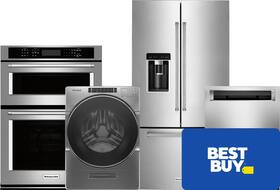 Refrigerator, wall oven, dishwasher, washing machine and gift card
