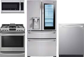 Refrigerator, range, dishwasher and microwave