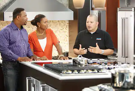 People talking in a store