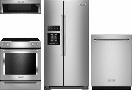 Frigidaire 4 Piece Gas Kitchen Appliance Package With Side By Side