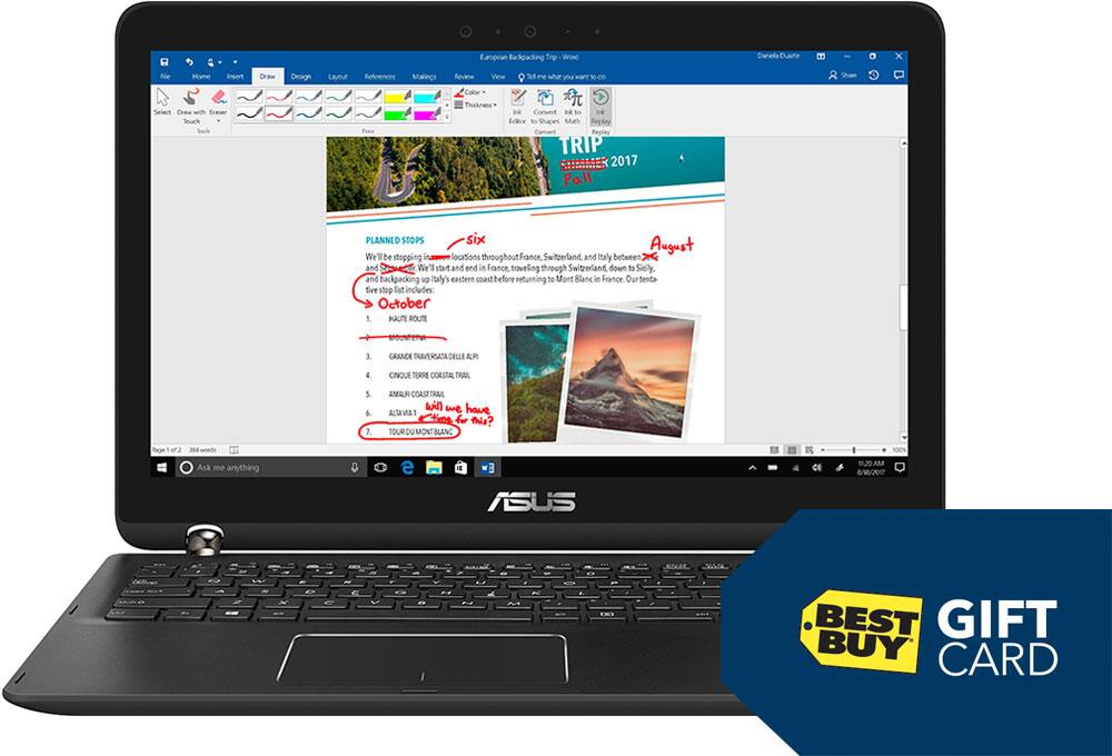 Laptop, gift card