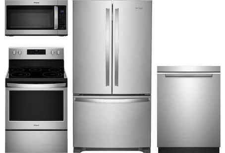 Refrigerator, range, dishwasher, microwave
