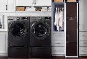 Washer, dryer, pedestals, Styler clothing care system