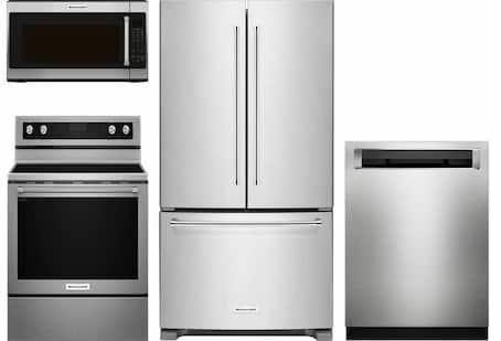 Refrigerator, range, dishwasher, microwave
