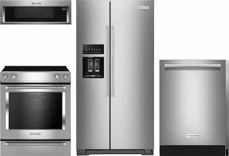 Refrigerator, range, dishwasher, microwave