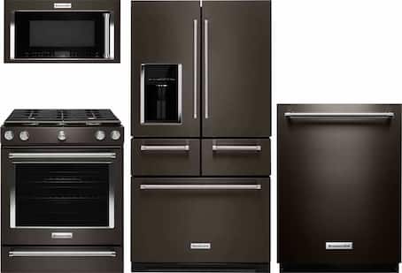 Refrigerator, range, dishwasher, microwave