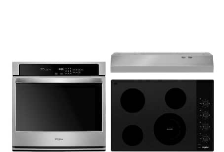 Wall oven, cooktop and range hood