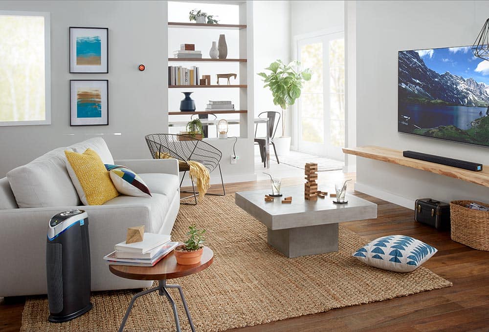 Living room with smart home products