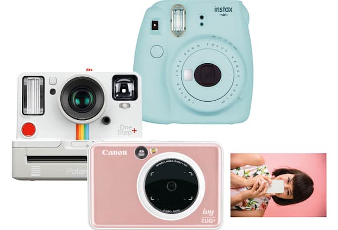 Instant print cameras
