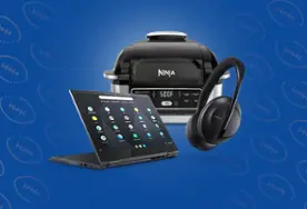 Laptop, headphones, air fryer