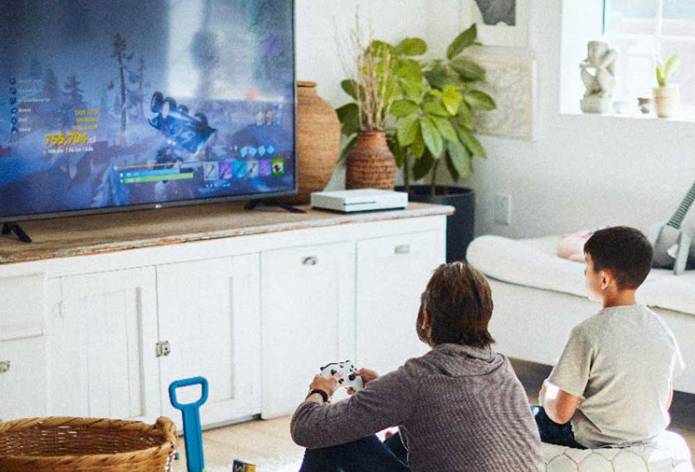 Playing video games in front of TV
