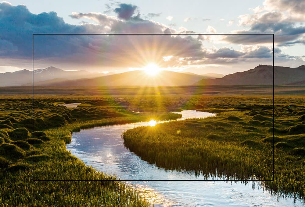 Landscape on TV screen