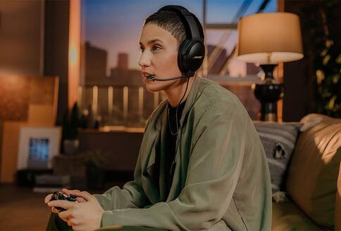 Gamer wearing headset