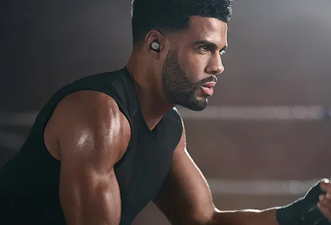 Man wearing headphones