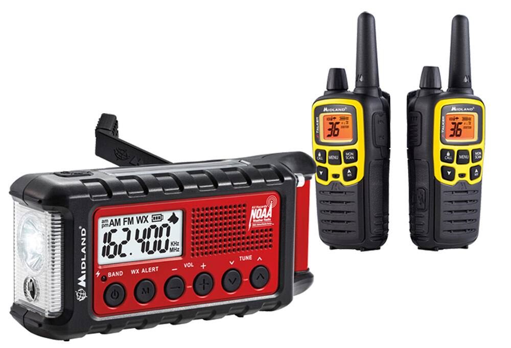 walkie talkies and weather radio