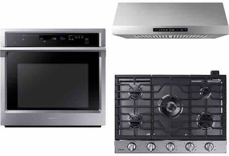 Wall oven, cooktop, range hood