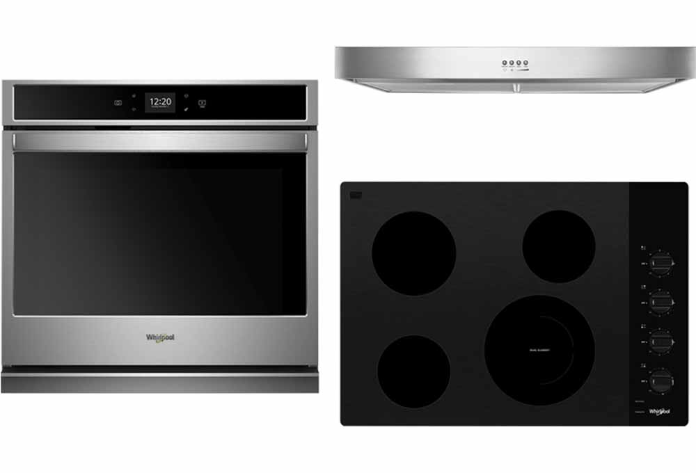 Wall oven, cooktop, range hood