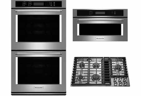 Wall oven, cooktop, microwave