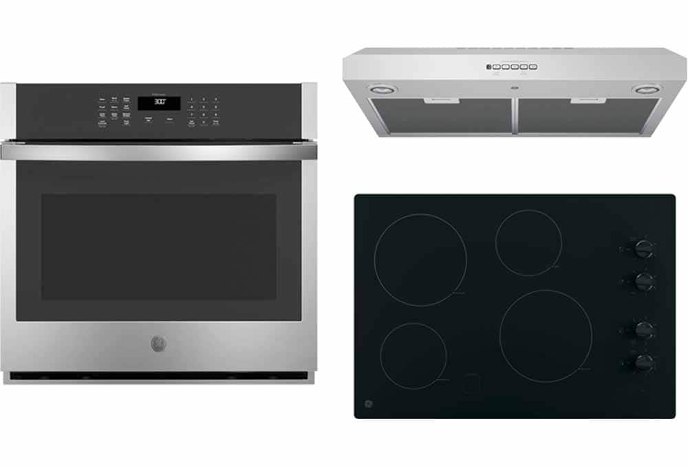 Wall oven, cooktop, range hood