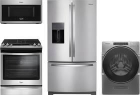 Refrigerator, microwave, range, washer