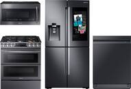 Refrigerator, range, dishwasher, microwave