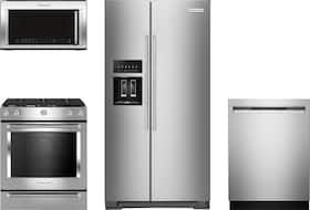 Refrigerator, dishwasher, microwave, range