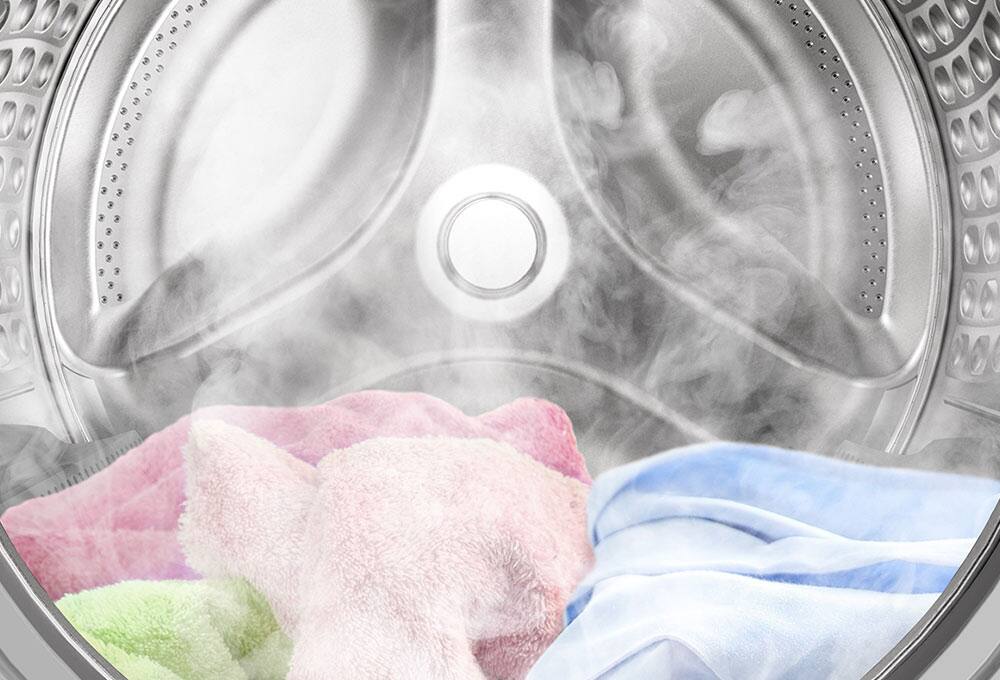 Clothes in washer drum