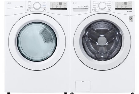White front-loading washer and dryer