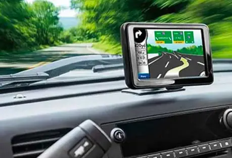 Phone mounted on dashboard