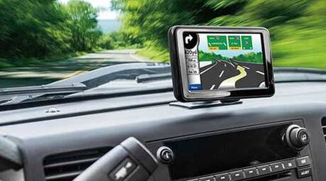 Phone mounted on dashboard