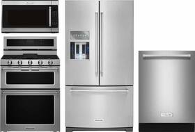 Refrigerator, range, dishwasher and microwave