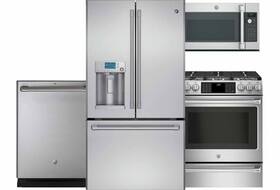 Refrigerator, range, dishwasher, microwave
