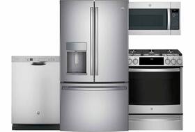 Refrigerator, range, dishwasher, microwave