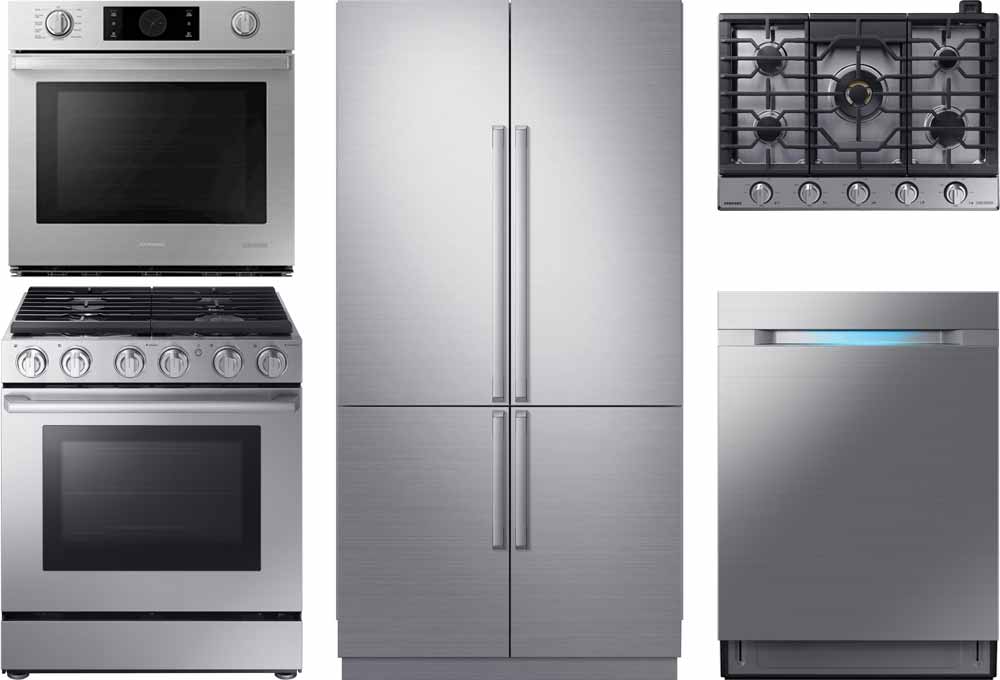 Dishwasher, cooktop, range, wall oven, refrigerator