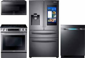Refrigerator, range, dishwasher and microwave
