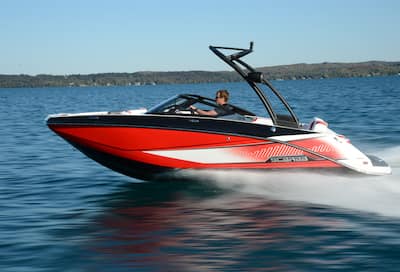 Boat with marine audio products