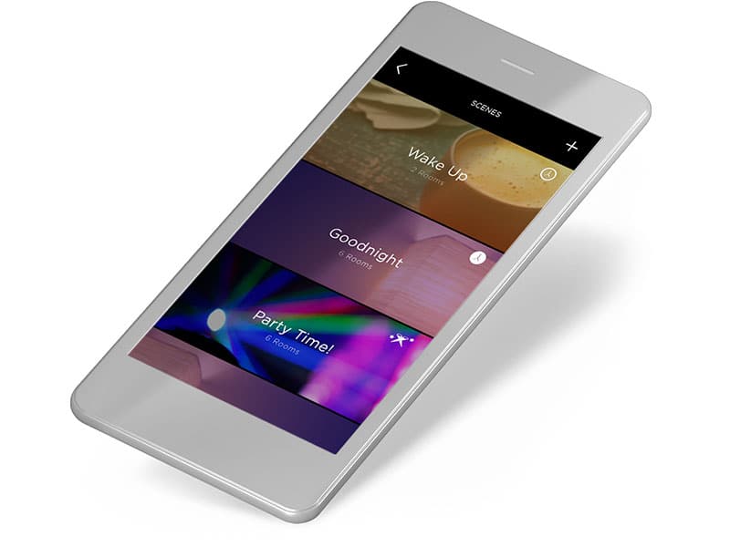 Smartphone displaying lighting controls