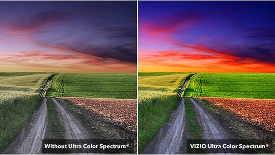 Split screen, without ultra color spectrum, VIZIO ultra color spectrum