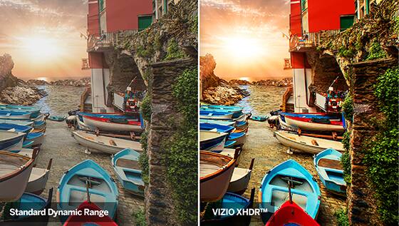 Split screen, standard dynamic range, VIZIO XHDR