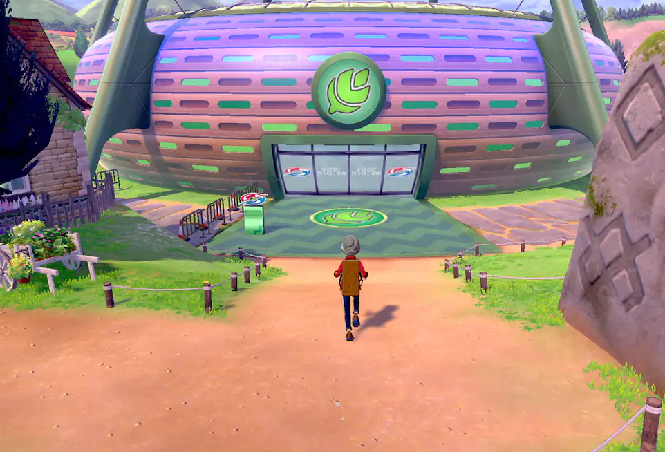 Trainer entering building