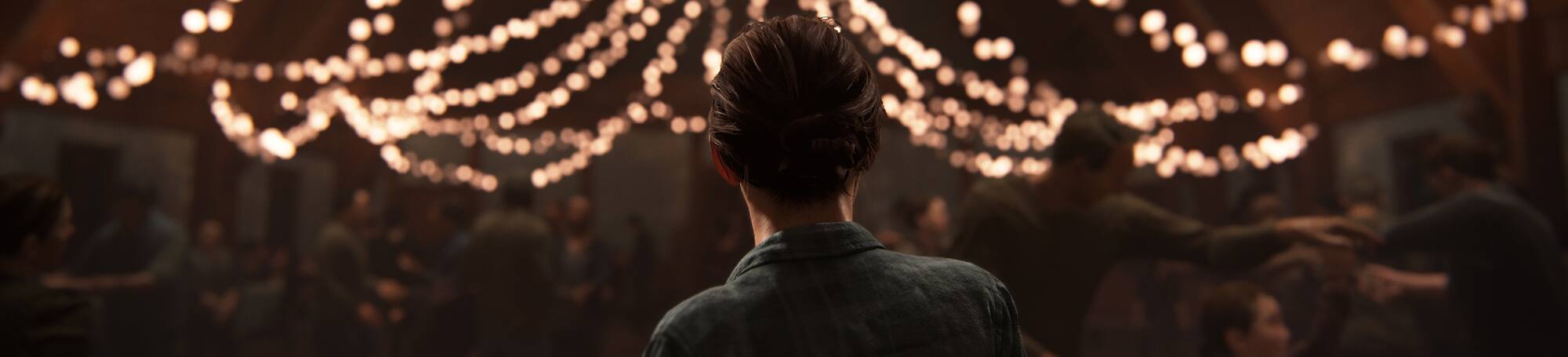 Woman watching couples dance